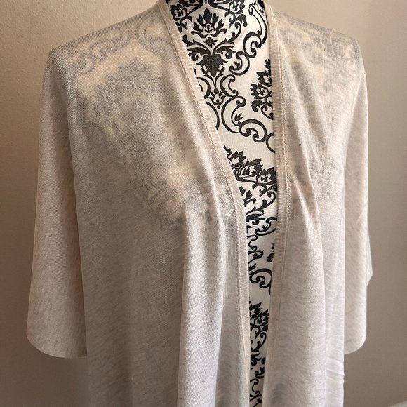 LOFT Semi Sheer Wrap Style Cardigan - Tan - XL/XXL - Picture 5 of 6